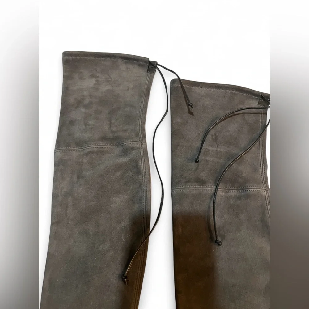 Stuart Weitzman Lowland Over-The-Knee OTK Suede Boots in Slate Grey Sz‎ 6